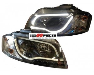 Paire de phares Avants + LED Bar Tube intégrés Audi A3 8P 2003-2008